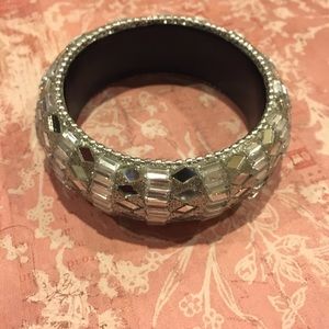 Silver Mirrored Round Glittery Bracelet NWOT